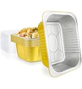 EUSOAR Aluminum Foil Pans with Lids, 12pack 63oz Small Disposable Foil Loaf Cake, Catering Party ...