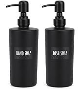 Segbeauty Glass Soap Dispenser, 2pcs 15.2oz Refillable Bathroom and Kitchen Soap Dispenser Set, 4...