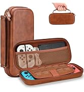 Younik Switch Case for NS Switch and Switch OLED, PU Leather Portable Travel Case with 9 Games Sl...