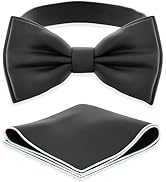 Adam Young Men's Bow Ties with Handkerchief Pre-Tied Style Formal Satin Classic Bowtie for Tuxedo...