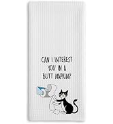 Tsunerrorami Cat Hand Towel, Funny Bathroom Kitchen Towels, Waffle Weave Microfiber Dish Cloth, G...