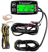 Runleader Digital Engine Temp Gauge,Maintenance Hours Tachometer, Battery Replacement and DC 5V t...