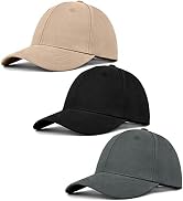 ZEXIAN 3 Pack Unisex Cotton Baseball Cap Adjustable Unconstructed Plain Sport Dad Golf Hat for Me...