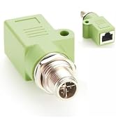 M12 to RJ45 Bulkhead Adapter Waterproof M12 X Code 8 Pin Male to RJ45 Jack Straight Ethernet Adap...