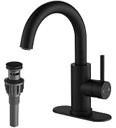 VOTON Bar Sink Faucet, Bathroom Kitchen 360° Rotatable Faucet, Matte Black Single Hole Bathroom F...