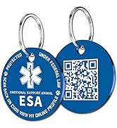 MYLUCKYTAG QR Code ESA Emotional Support Dog ID Tag - Pet Online Profile - Scan QR Receive Instan...