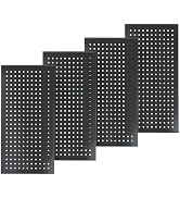 4 Pack Metal Pegboard Panels 24" x 12" Black Heavy Duty Steel Pegboard Wall Organizer, Garage Uti...