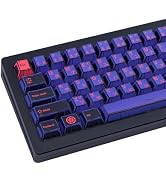 GEKUCAP Purple Japanese PBT Custom Keycaps, 130 Keys Black Purple Manga Key Caps, Cherry Profile ...