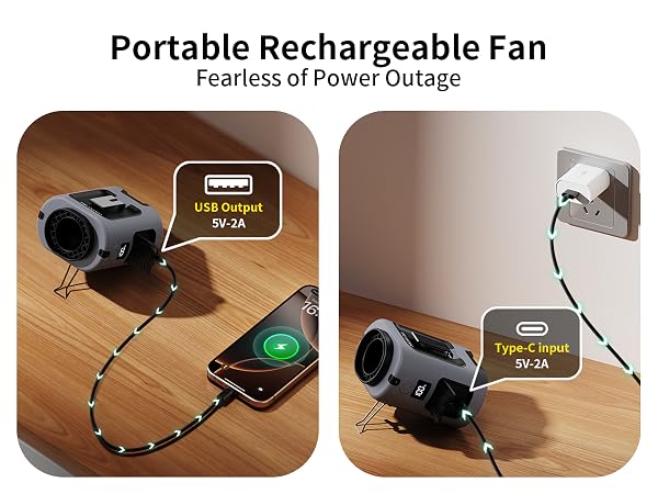 portable personal fan rechargeable