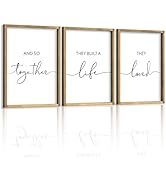 Houmury Framed Set of 3 And So Together They Built A Life They Loved Above Bed Wall Decor Wall Ar...