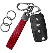 OHKYOOT Leather Car Key chain,Carabiner Clip Key Fob Keychain for Home Car Keys Women Men