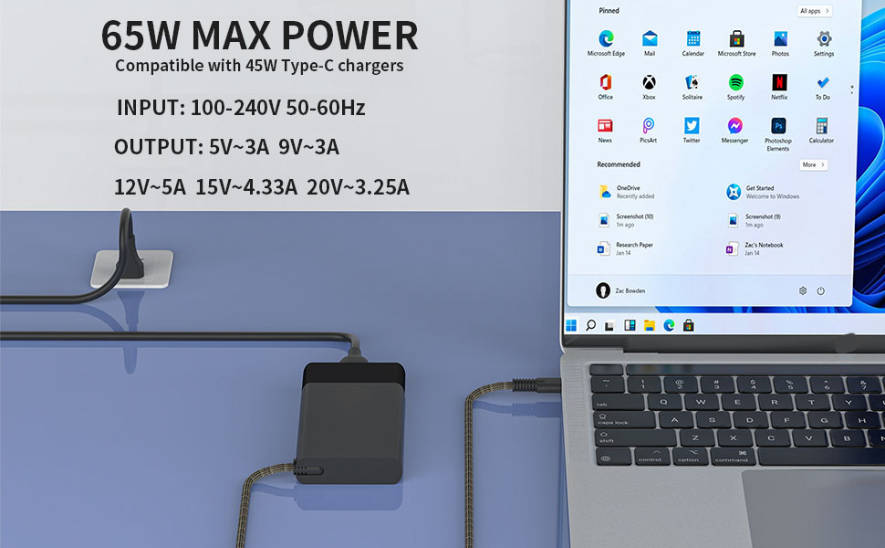 65W 20V 3.25A;65W USB Type C;TPN-LA12;TPN-LA22;TPN-AA03