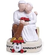 50th Wedding Anniversary Couple Gifts - Elderly Loving Couple Figurine Gift, 50th Marriage Annive...
