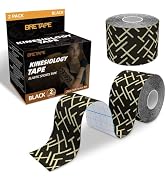 Kinesiology Tape Rolls – 2-Inch x 16 ft Waterproof and Hypoallergenic Athletic Tape for Muscle Su...