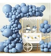 ZJHAI 150pcs Dusty Blue Balloons Different Sizes 18 12 10 5 Inch Slate Blue Boho Neutral Balloon ...