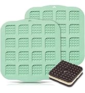 QELEG Silicone Waffle Chocolate Mold, 2 Pack Mini Square Silicone Mold Non-Stick Waffle Tray for ...