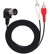 ELNONE 90 Degree RCA Plug to 5Pin Adapter Cable,Professional 5-Pin Din Male to 2-RCA Male Plug Au...