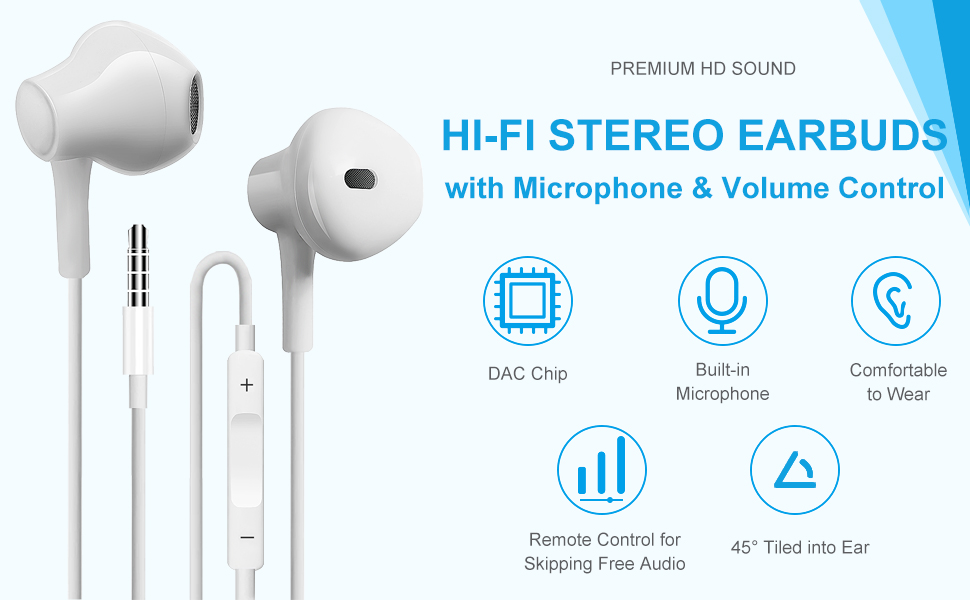 Earphones Wired with Microphone