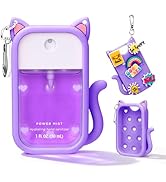 Cat Silicone Case for Touchland Hand Sanitizer Spray with Keychain, Compatible with Power Mist & ...