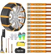 Snow Chains, Anti Slip, Non-metallic, Emergency Tire Chains Suitable for Cars, Trucks, Pickup, SU...