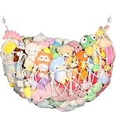 Yecaye 60 IN Stuffed Animal Net Hammock Large, Hanging Stuffed Animal Storage with Handmade Macra...