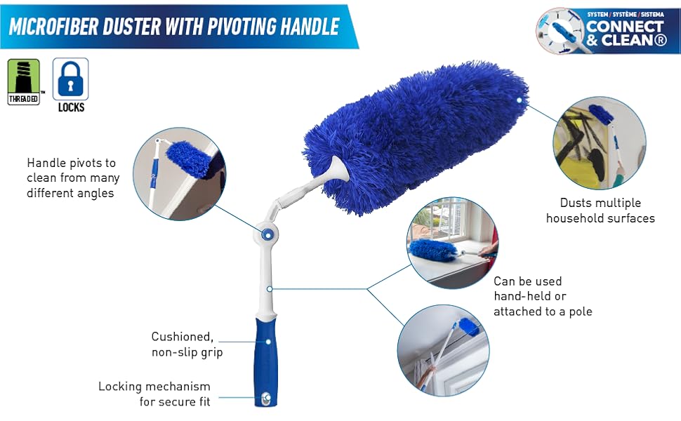 micofiber duster with pivoting handle