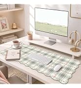 iCasso Checkered Leather Mouse Pad (Light Green)