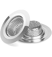 Ohtomber 2PCS Bathtub Drain Strainer - 2.79 inch Shower Hair Drain Catcher, Stainless Steel Showe...