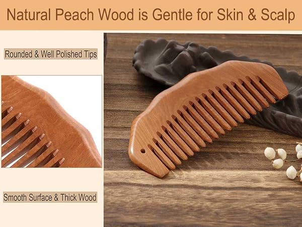 wide tooth wooden comb