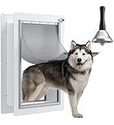 Dog Door for Wall - Steel Frame, Telescoping Tunnel & Double Food-Grade Silicone Flaps Pet Door, ...