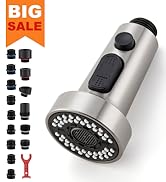 TIORIY Pull Down Spray Head Replacement - for Kitchen Faucet Sprayer Head with 15 Adapters, 3 Fun...