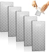 5 PCS Diamond Sharpening Stone, Double-Sided Sharpening Plate Honing Stones with Coarse Plate and...