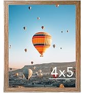 JCJMY 4x5 Picture Frame Rustic Brown for Wall Hanging or Tabletop, Wall Mounting Horizontally or ...