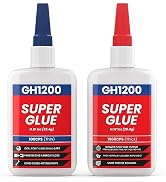 GH1200 57 Grams (2 oz) 100/1500 CPS (Thin/Thick) Super Glue All Purpose with Anti Clog Cap. Ca Gl...