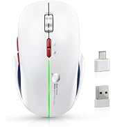 Dolrso Ergonomic Wireless Mouse Dual Mode Bluetooth 2.4G Rechargeable | Ergonomic Grip, Quiet Cli...