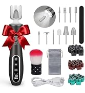 PELCAS Electric Nail Drills, Professional Cordless Nail File Kit with Light, 10 Speeds Manicure &...