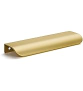 10 Pack goldenwarm Champagne Gold 5in Finger Pulls Drawer Edge Pulls Brushed Brass Cabinet Pulls ...