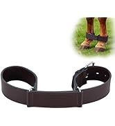 AxtreHeu Horse Hobbles for Horse Legs, 17.3'' Adjustable 2-Leg Hobbles Leather Control Running an...