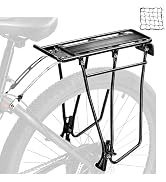 YONTUO Rear Bike Rack,Bike Cargo Rack,Bicycle Pannier Rack with Extra Long Tubular Rack Bike Moun...