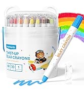 JUPITEARTH 48 Color Twist Crayons for Toddlers 1-3, Silky Crayons for Kids 4-8, Non-Toxic Washabl...