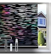 rabbitgoo Window Privacy Film, Total Blackout Window Film, Stained Glass Heat Control Glass Therm...