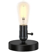 Licperron Vintage Lamps Table Lamp Base E26 E27 Industrial Small Desk Lamp with Plug in Cord On/O...