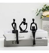 Prettidecor Gold Home Decor Thinker Statue Accents, Set of 3 Thinker Sculptures Office Decor Mode...