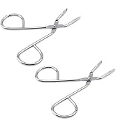 2Pcs Silver Eyebrow Scissors,Elbow Pliers Clip Scissors,Flat Tip Hair Plucker Removal Tweezers,St...