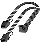 Bangfun 16Pin GPU RTX 4070 Super Power Adapter Cable 90 Degree, PCIE 5.0 16Pin Male to 2X8Pin Fem...
