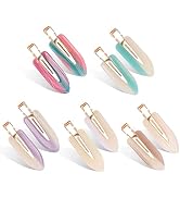 KesaPlan 10PCS No Bend Hair Clips, Acrylic Resin No Crease Hair Clips for Styling, Colorful Creas...