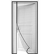 HOMWMPA Side Opening Magnetic Screen Door Fit Door Size 32 x 80 Inch, Reversible Grey Fiberglass ...