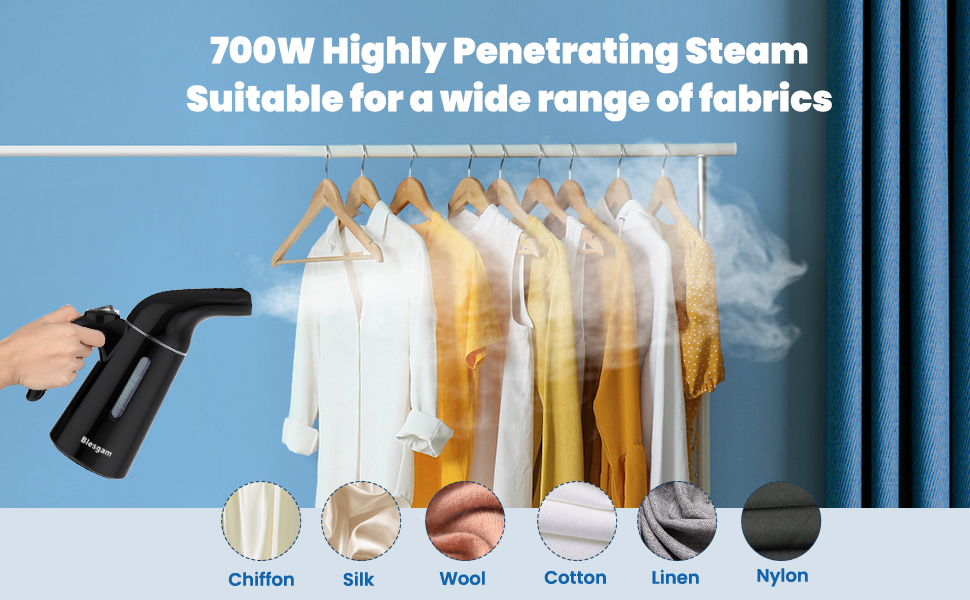 This steamer for clothes can steam all fabrics—clothes, linens, dolls—to be wrinkle-free instantly!