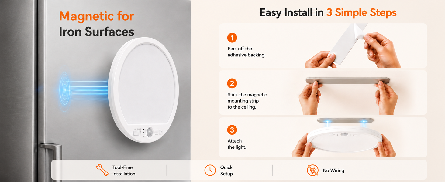 Magnetic Install No Wiring