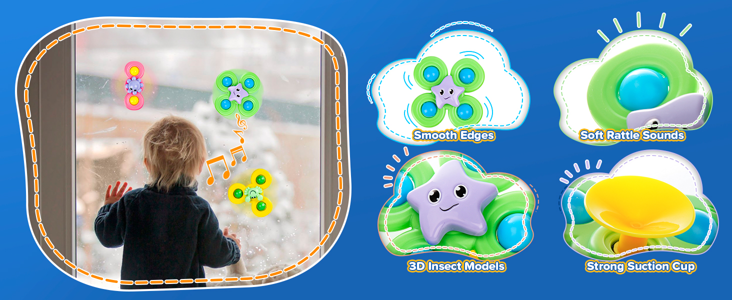 3 suction cup spinner toy